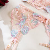 Luxury Sheer Lace Garter Lingerie Set