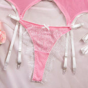 Luxury Sheer Embroidered Bra & Garter Lingerie Set