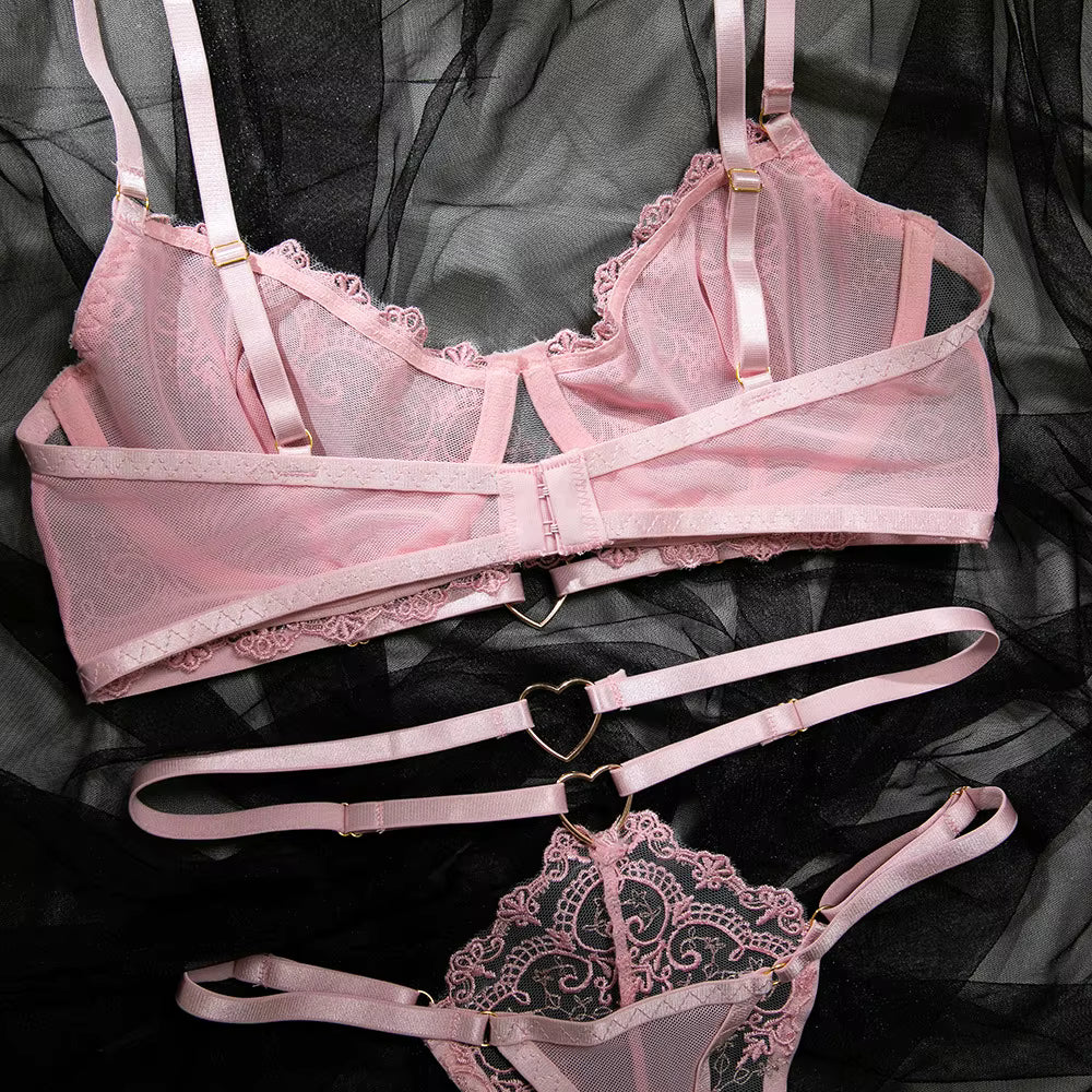 Elegant Sheer Lace Bra & Panty Set