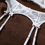 Elegant Sheer Lace Bra & Garter Lingerie Set