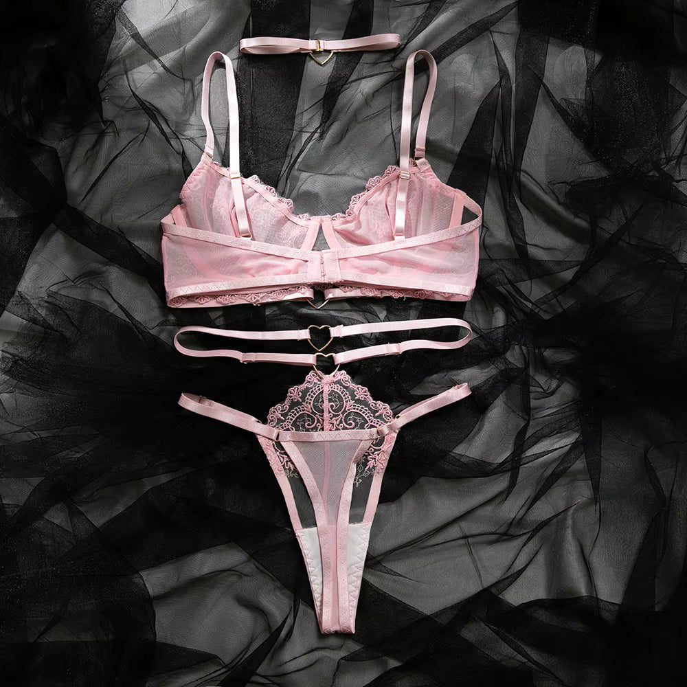 Elegant Sheer Lace Bra & Panty Set