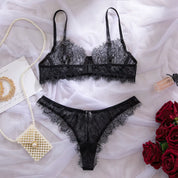 Midnight Sheer Lace Bra & Panty Set