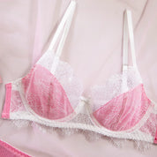 Luxury Sheer Embroidered Bra & Garter Lingerie Set