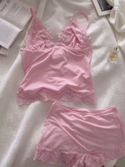 Rose Whisper Lace Lounge Set