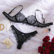 Midnight Sheer Lace Bra & Panty Set