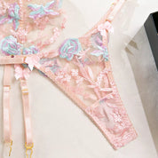 Luxury Sheer Lace Garter Lingerie Set