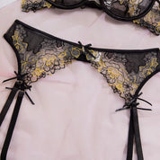 Luxury Sheer Lace Garter Lingerie Set