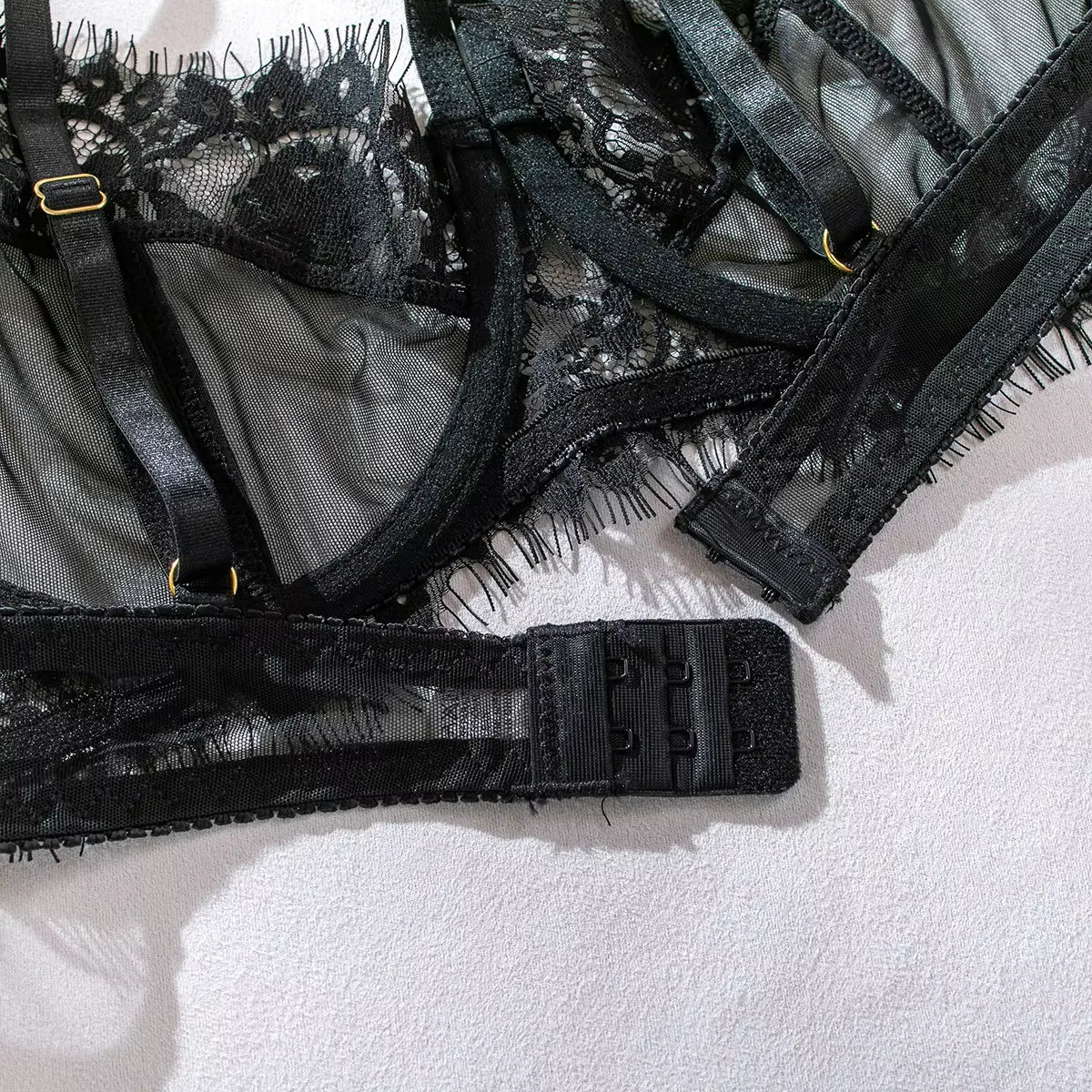 Midnight Lace Garter Lingerie Set
