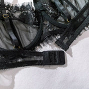 Midnight Lace Garter Lingerie Set