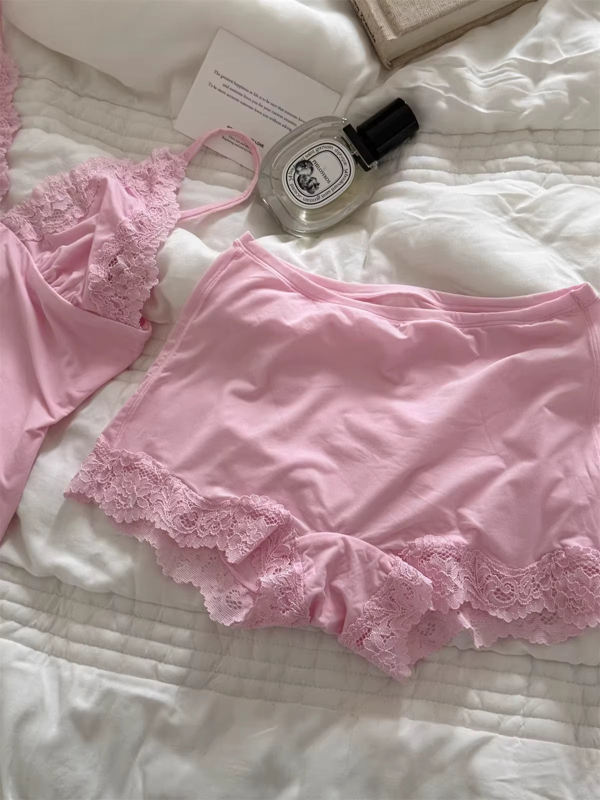 Rose Whisper Lace Lounge Set