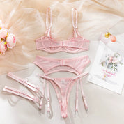 Ruby Blossom Lace Lingerie Set