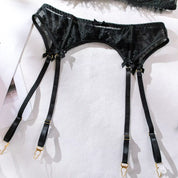 Midnight Lace Garter Lingerie Set