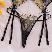 Luxury Sheer Lace Garter Lingerie Set