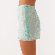 Cala Luna Sequin Tulle Mini Skirt