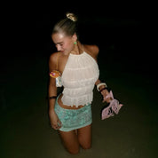 Cala Luna Sequin Tulle Mini Skirt