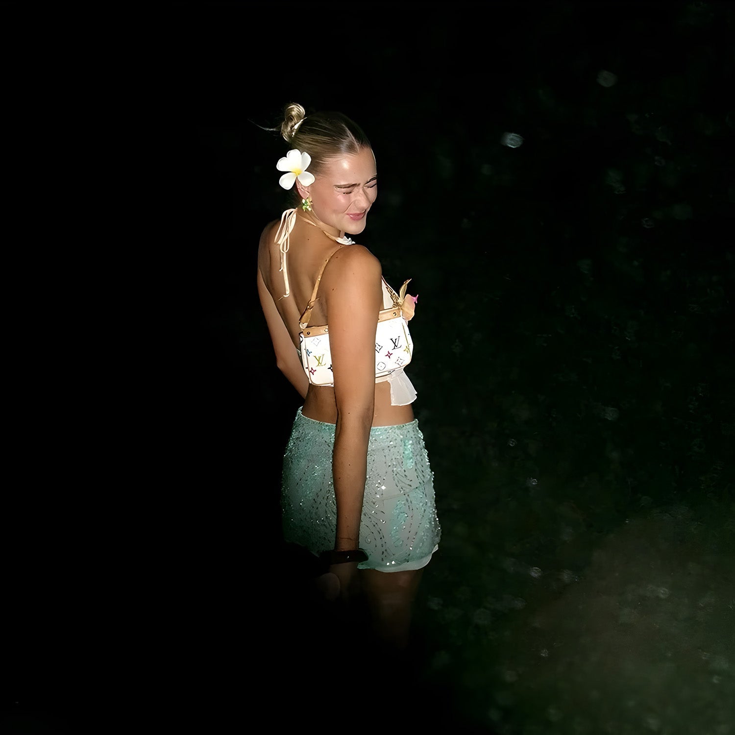 Cala Luna Sequin Tulle Mini Skirt