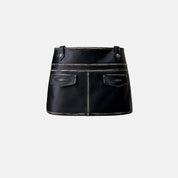 Cannibal High-Waisted Faux Leather Mini Skirt