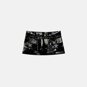 Kyoto Printed Denim Mini Skirt