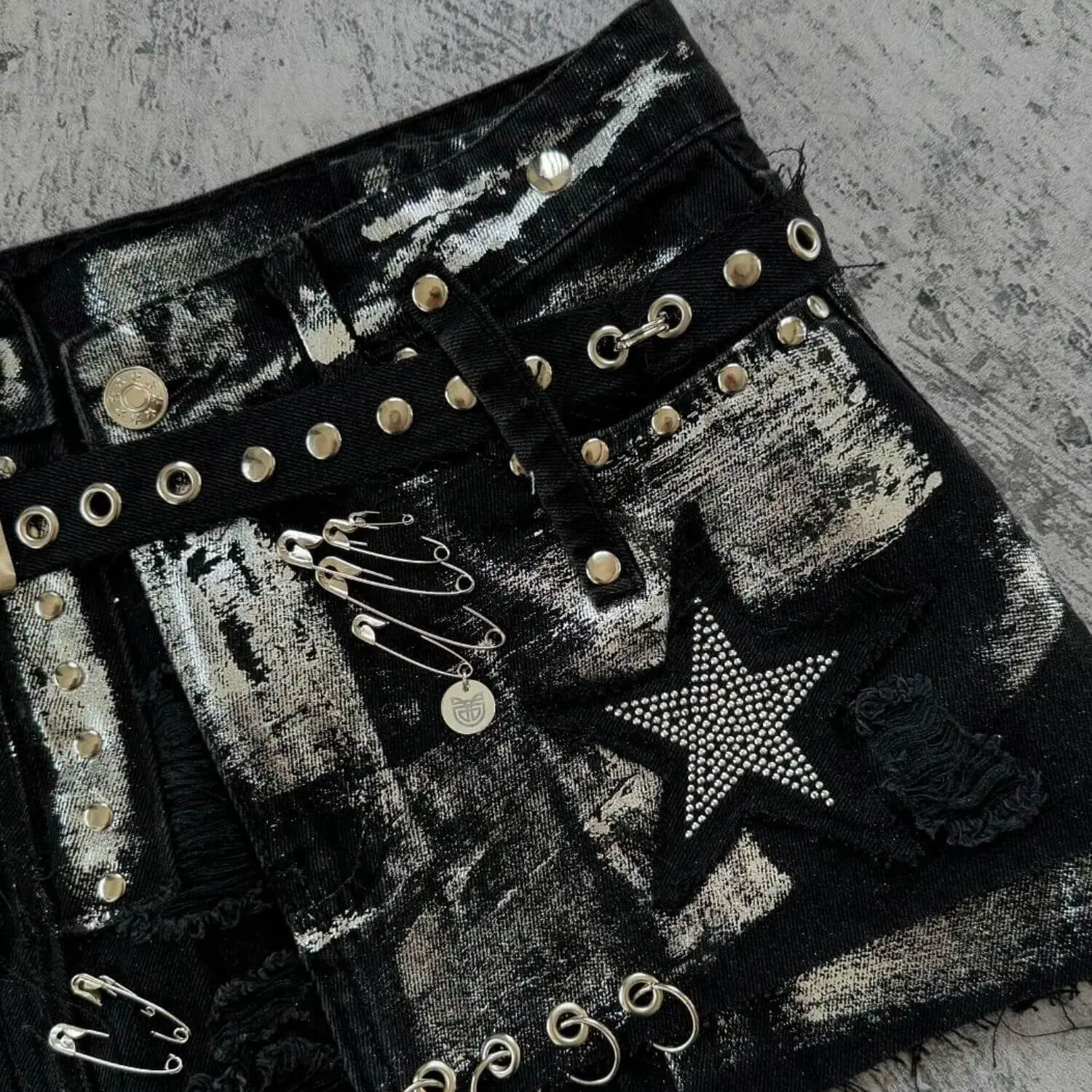 Kyoto Printed Denim Mini Skirt