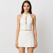 Lune Layered Front Mini Skirt