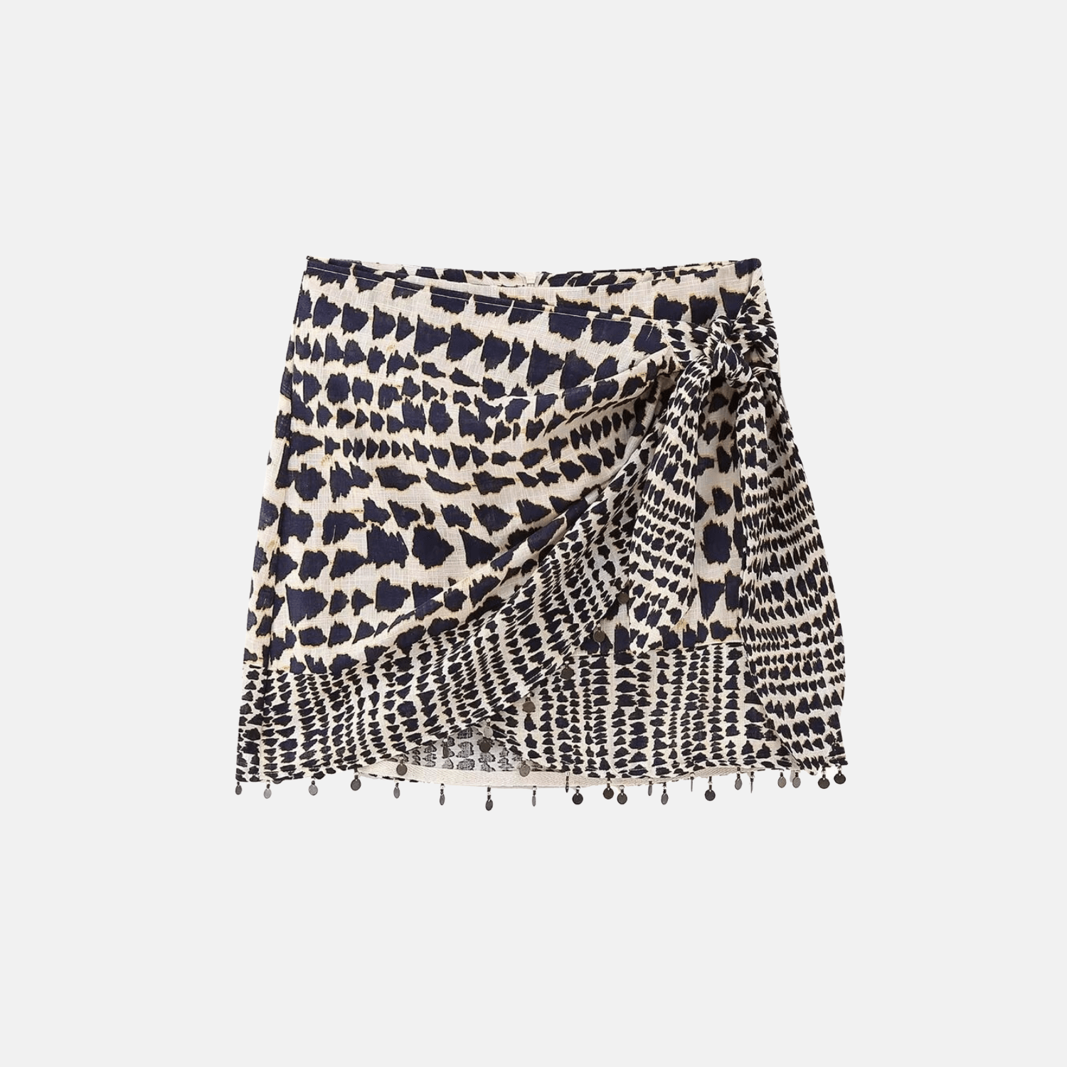 Masai Printed Knot-Front Mini Skirt