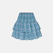 Wind Embroidered High-Waisted Mini Skirt