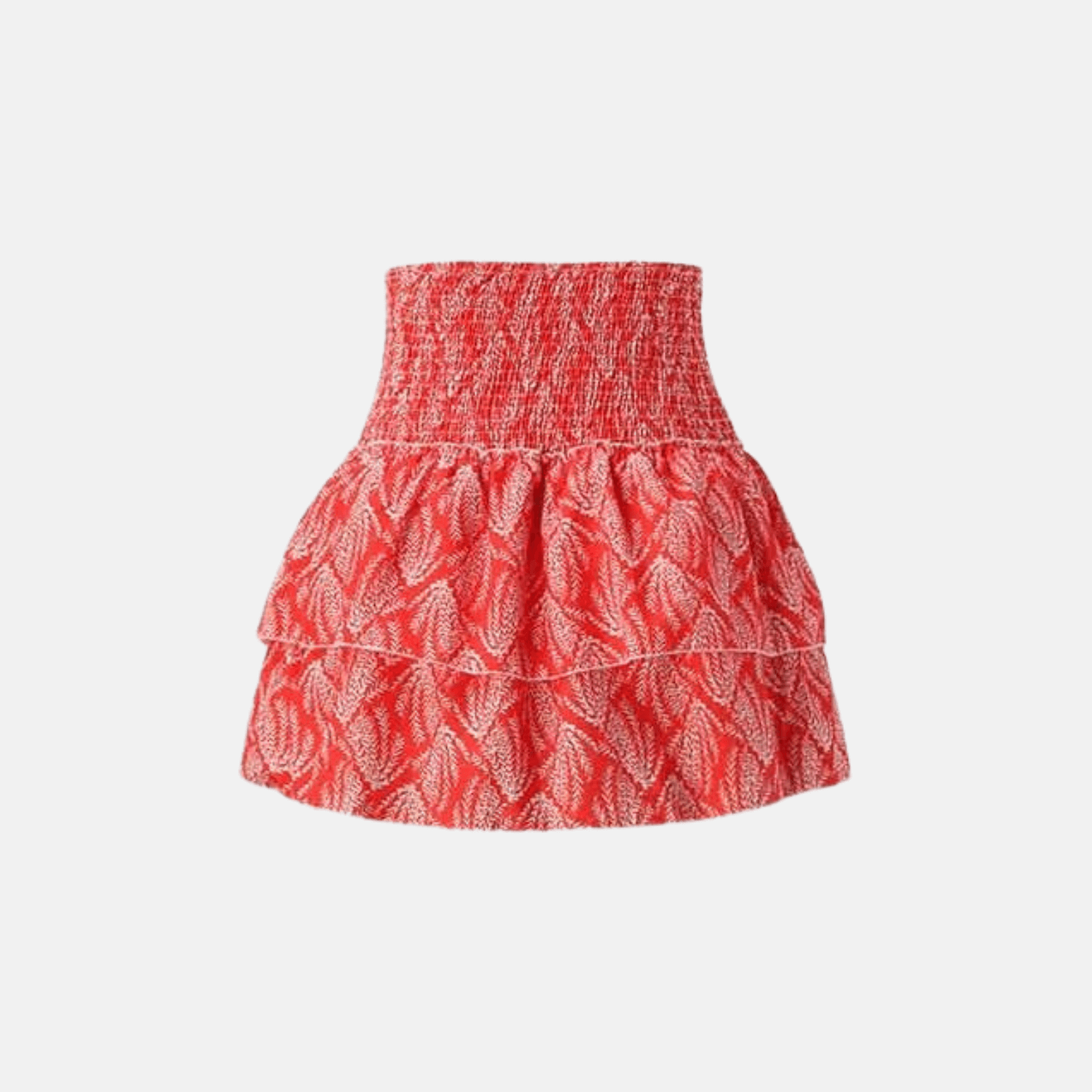 Wind Embroidered High-Waisted Mini Skirt