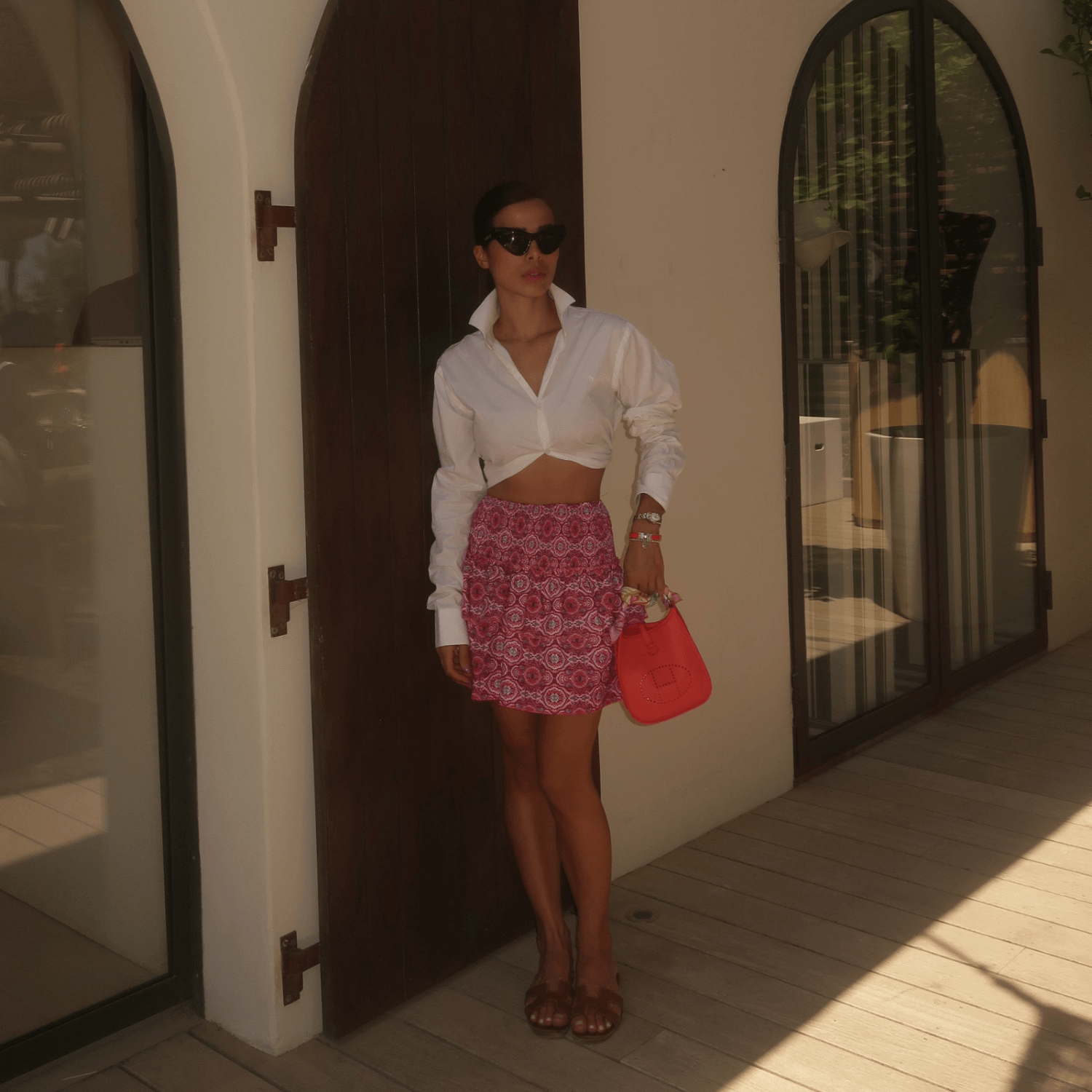 Wind Embroidered High-Waisted Mini Skirt