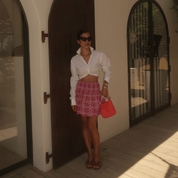 Wind Embroidered High-Waisted Mini Skirt