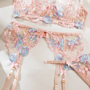 Luxury Sheer Lace Garter Lingerie Set