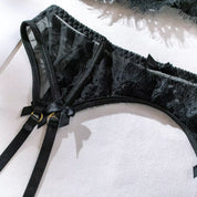 Midnight Lace Garter Lingerie Set
