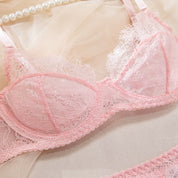 Ruby Blossom Lace Lingerie Set