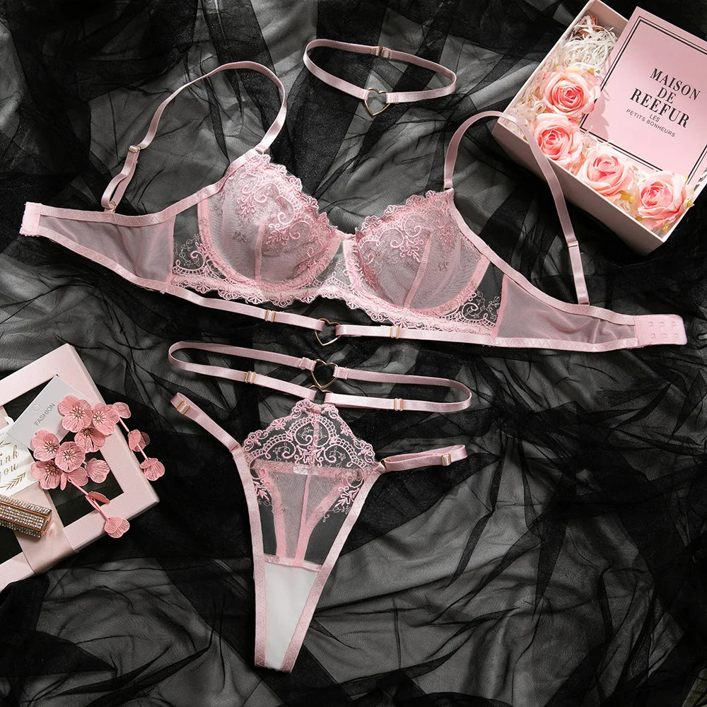 Elegant Sheer Lace Bra & Panty Set