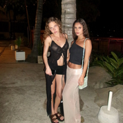 Addam Ruched Deep V Tie-Front Top