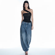 Batty Asymmetric Tulle Top