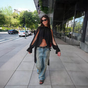 Delusional Chiffon Open-Back Crop Top