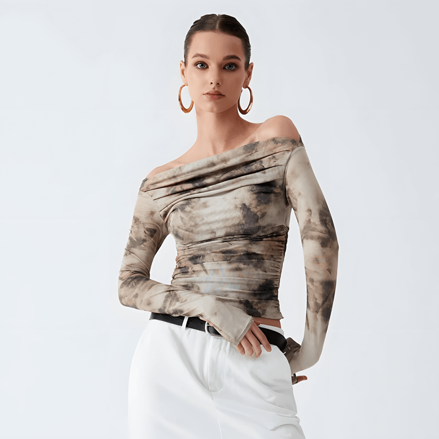 Dust Off-Shoulder Printed Top