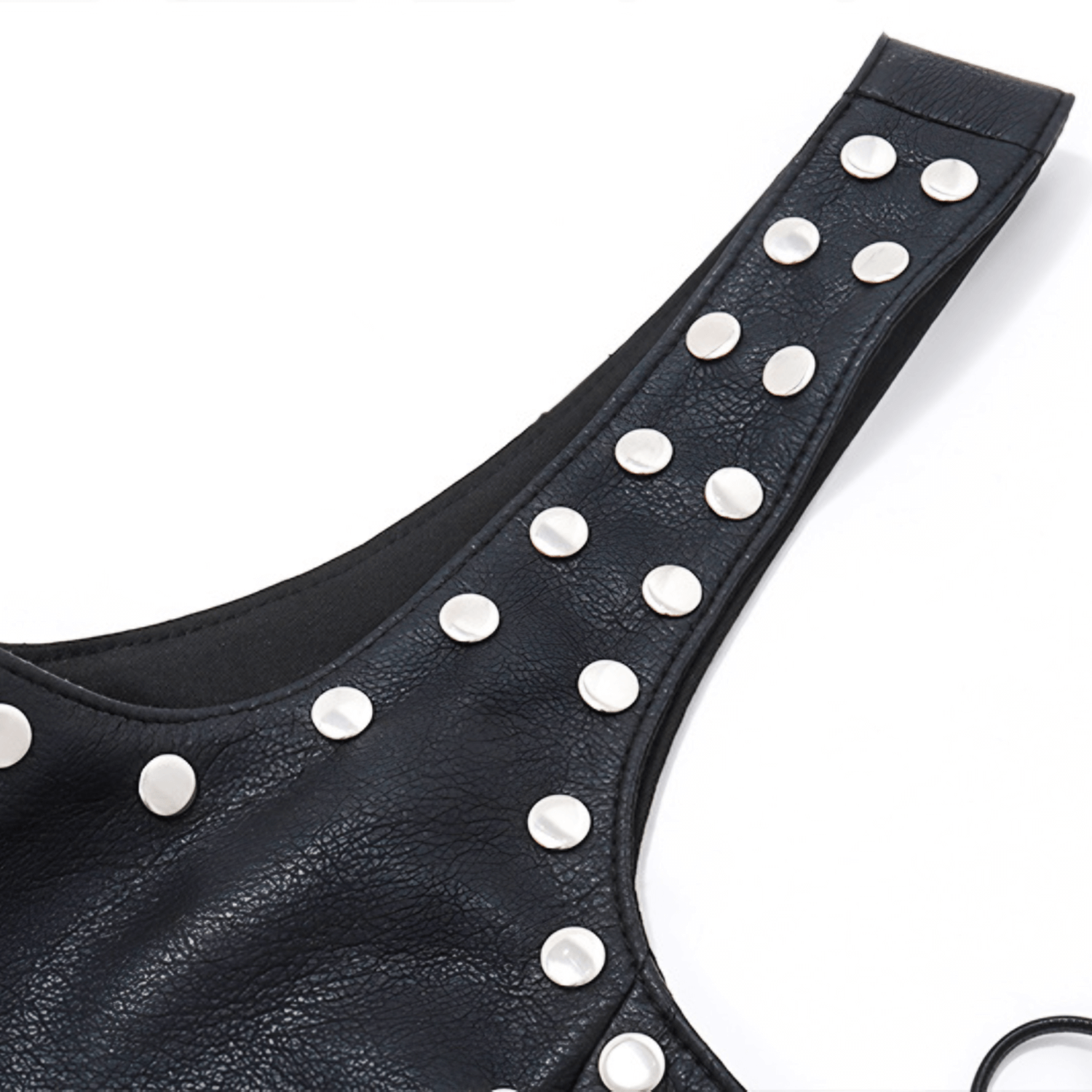 Fass Faux Leather Eyelet Top