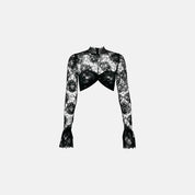 Munier Twisted Front Lace Crop Top