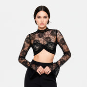 Munier Twisted Front Lace Crop Top