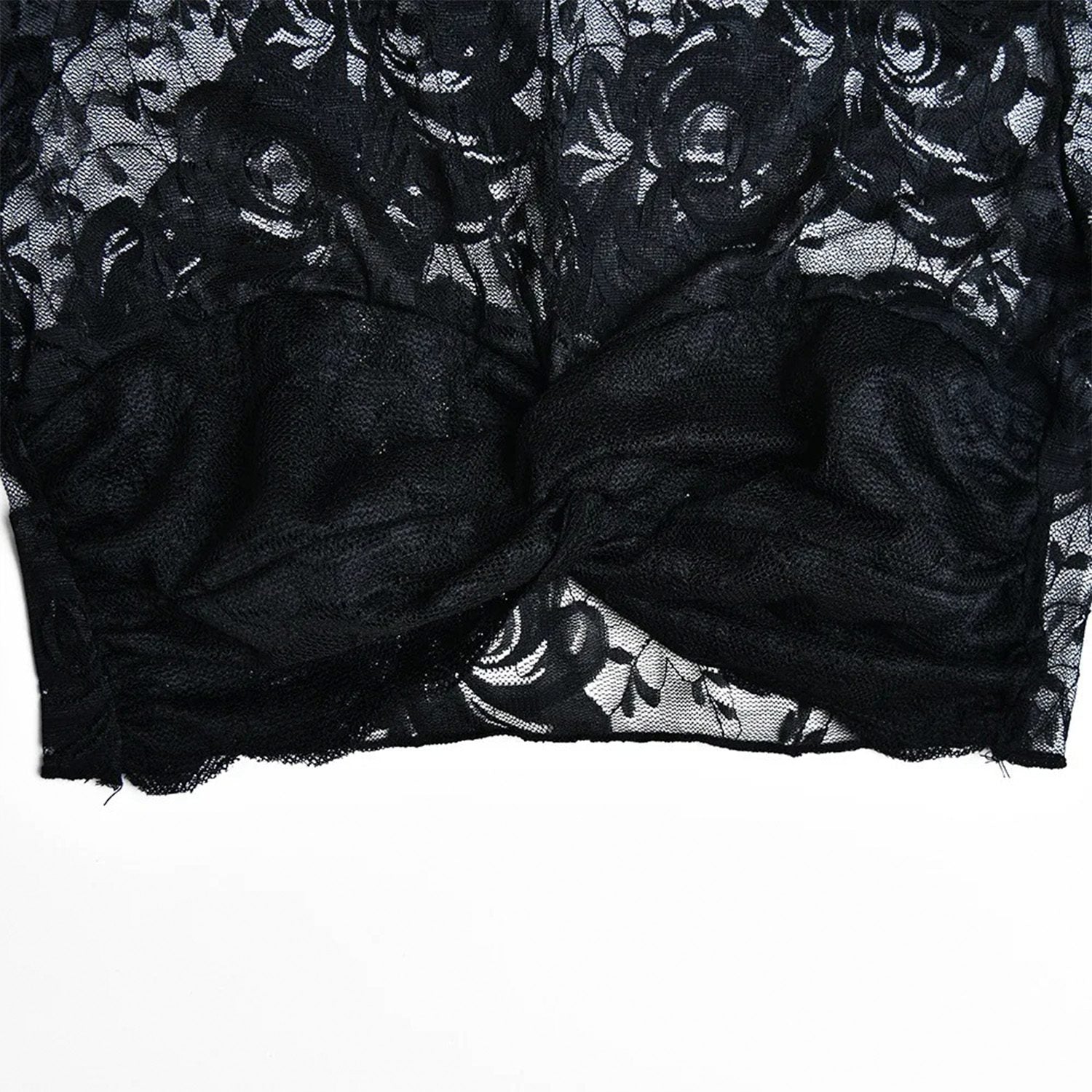 Munier Twisted Front Lace Crop Top