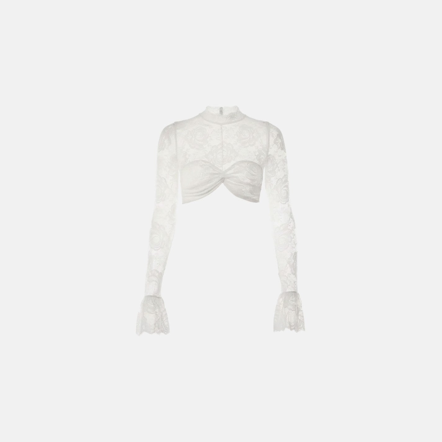 Munier Twisted Front Lace Crop Top