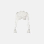 Munier Twisted Front Lace Crop Top