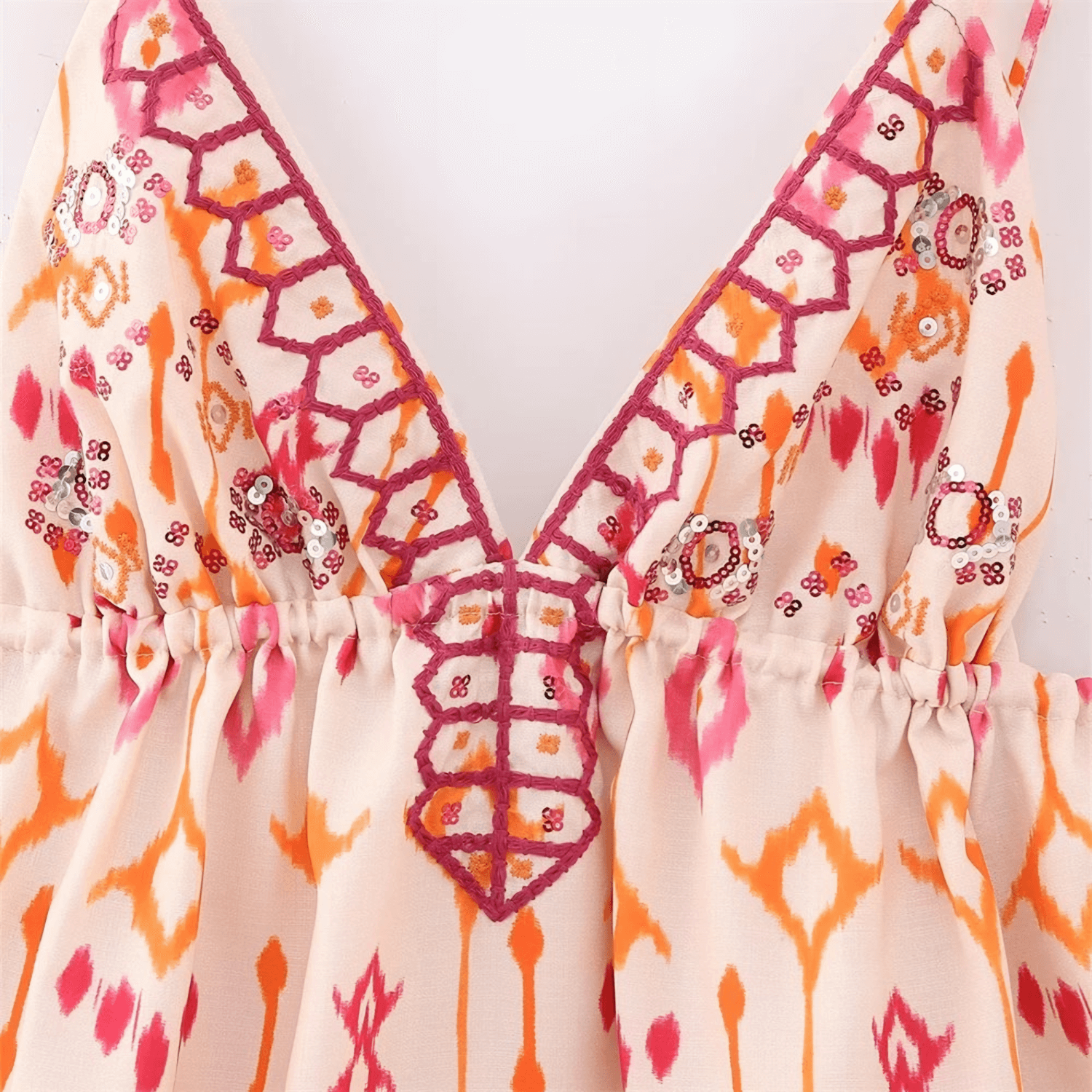 Saos V-Neck Sequin Top