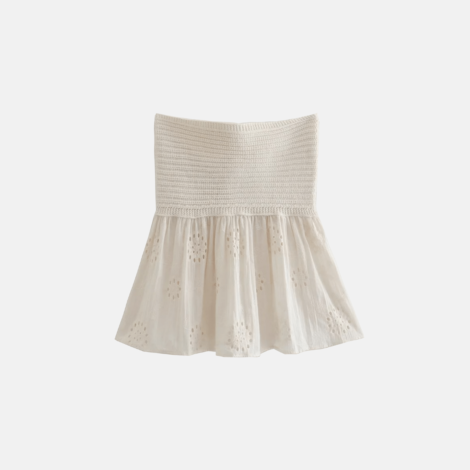 Trico Strapless Twisted Knit Top