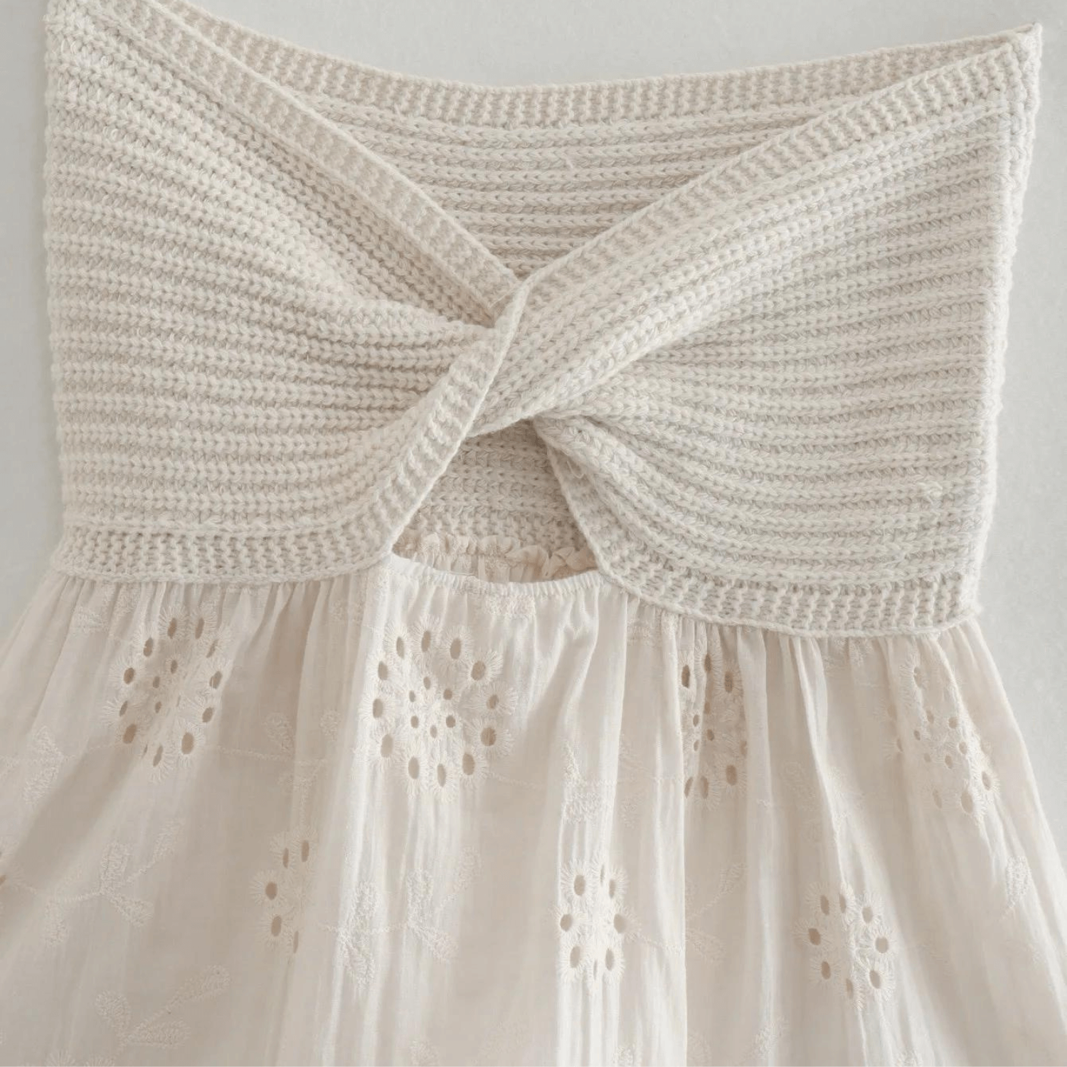 Trico Strapless Twisted Knit Top