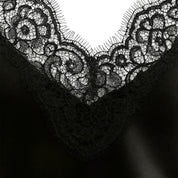 Affair Satin Lace-Trim Mini Dress