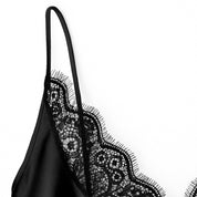 Affair Satin Lace-Trim Mini Dress