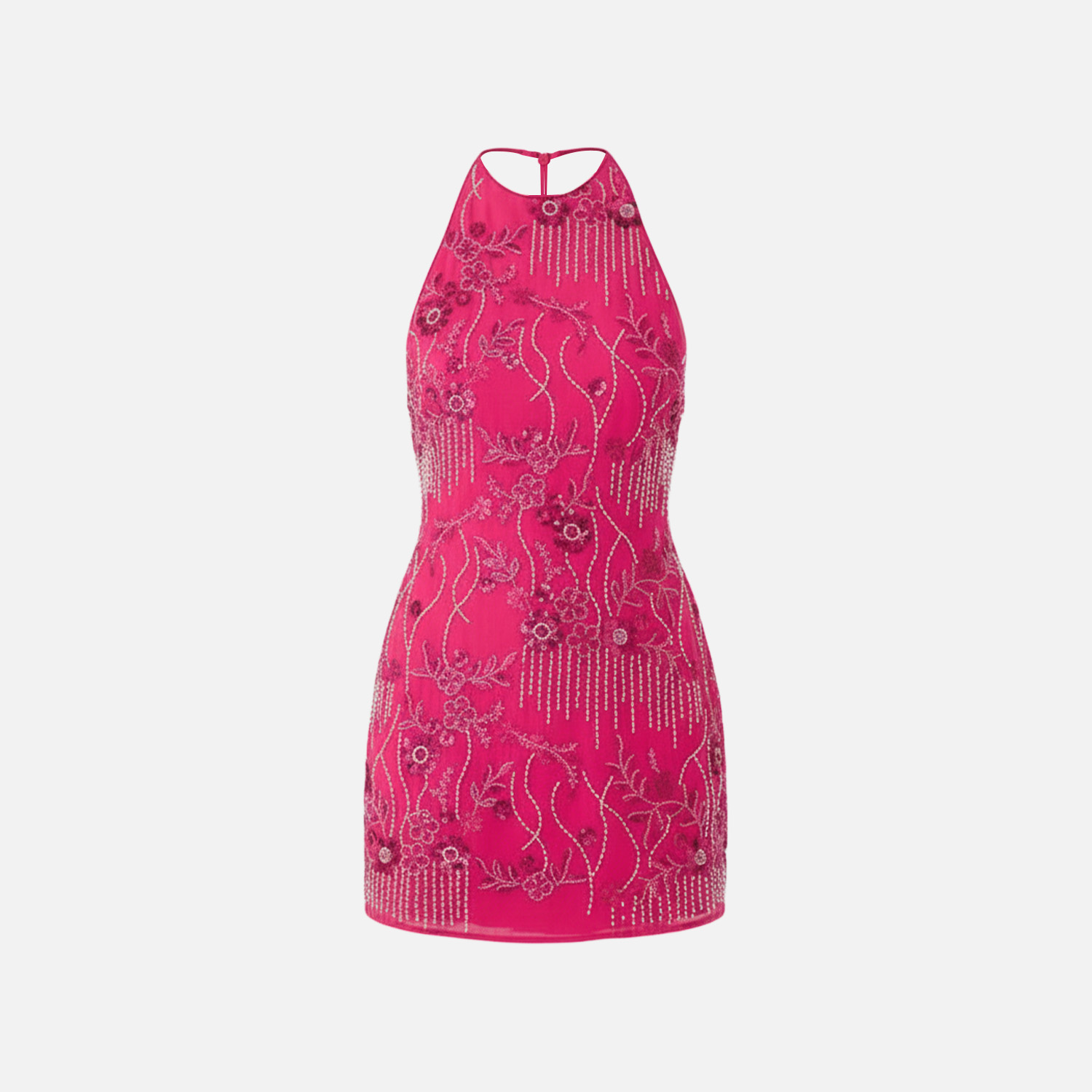 Chimera Embroidered Halter Mini Dress