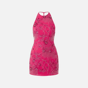 Chimera Embroidered Halter Mini Dress